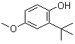 CAS # 121-00-6, 4-Methoxy-6-tert-butylphenol, 2-tert-Butyl-4 
