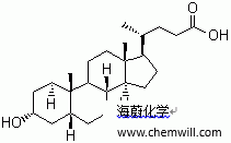 CAS # 128-13-2, Ursodeoxycholic acid, 3,7-Dihydroxycholan-24