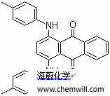 CAS # 128-80-3, Solvent Green 3, 1,4-bis(p-tolylamino)anthra 