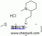 CAS # 130-61-0, Thioridazine hydrochloride, 10-[2-(1-Methyl- 