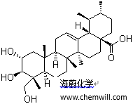 CAS # 464-92-6, Asiatic acid, (1S,2R,4aS,6aR,6aS,6bR,8aR,9S, 